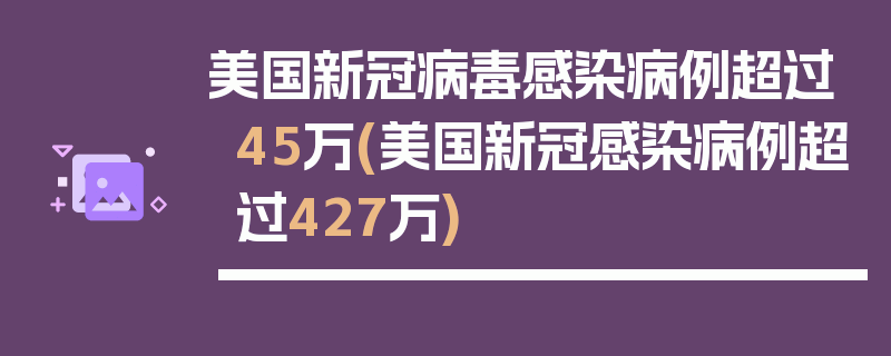 美国新冠病毒感染病例超过45万(美国新冠感染病例超过427万)