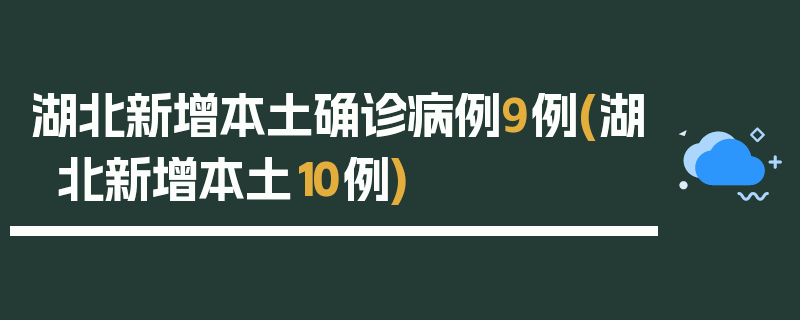 湖北新增本土确诊病例9例(湖北新增本土10例)