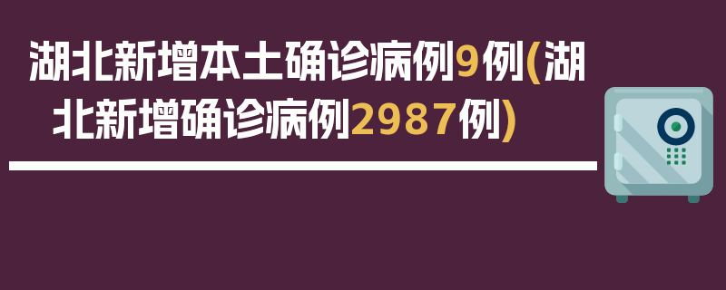 湖北新增本土确诊病例9例(湖北新增确诊病例2987例)