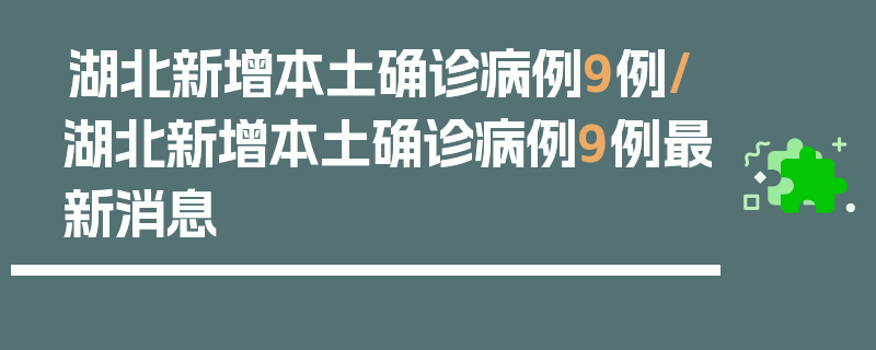 湖北新增本土确诊病例9例/湖北新增本土确诊病例9例最新消息