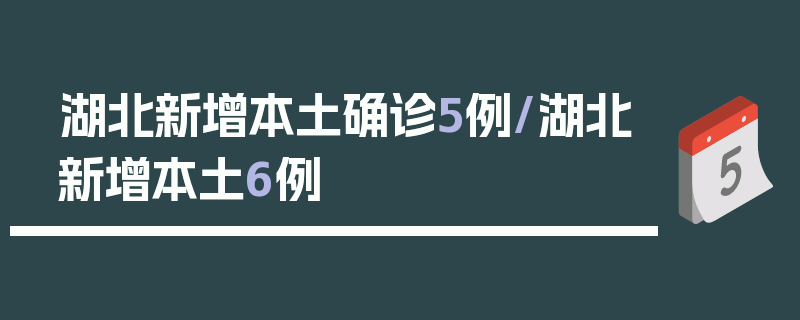 湖北新增本土确诊5例/湖北新增本土6例