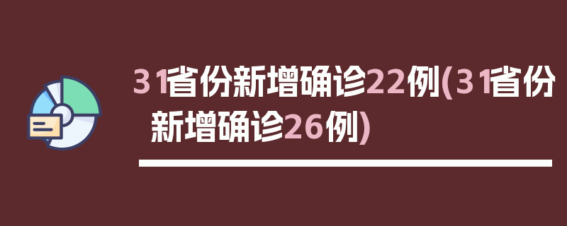 31省份新增确诊22例(31省份新增确诊26例)