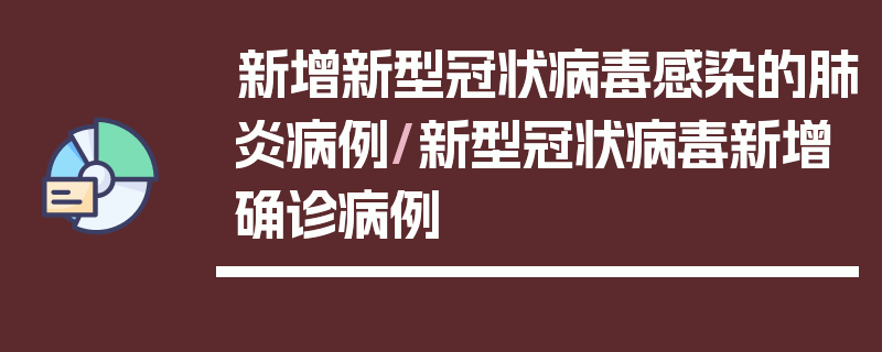 新增新型冠状病毒感染的肺炎病例/新型冠状病毒新增确诊病例
