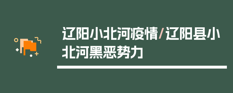 辽阳小北河疫情/辽阳县小北河黑恶势力
