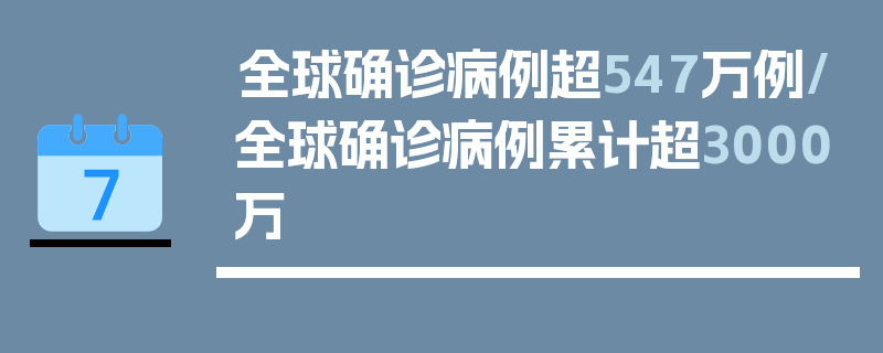 全球确诊病例超547万例/全球确诊病例累计超3000万