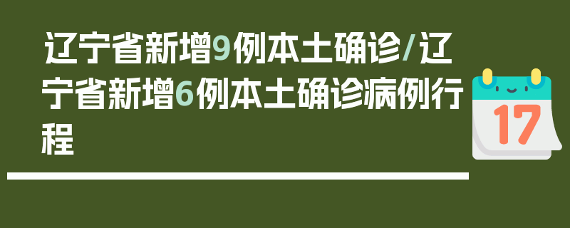 辽宁省新增9例本土确诊/辽宁省新增6例本土确诊病例行程