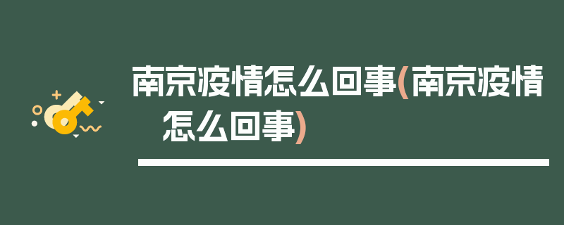 南京疫情怎么回事(南京疫情 怎么回事)