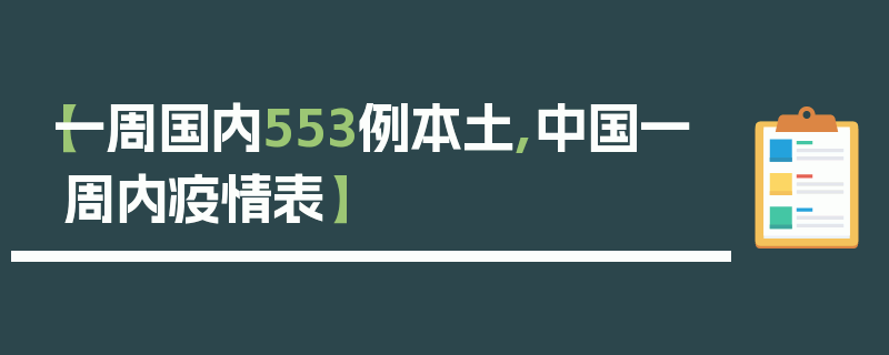 【一周国内553例本土,中国一周内疫情表】