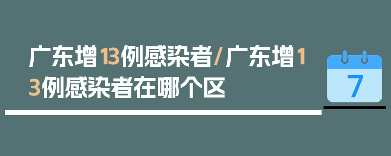 广东增13例感染者/广东增13例感染者在哪个区
