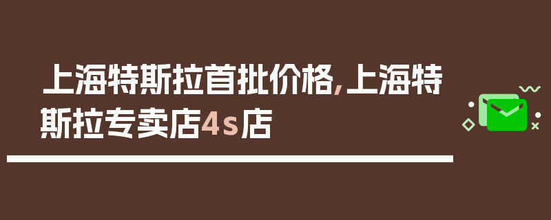 上海特斯拉首批价格,上海特斯拉专卖店4s店
