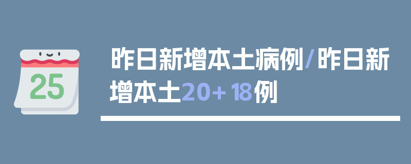 昨日新增本土病例/昨日新增本土20+18例
