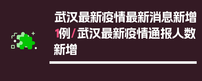 武汉最新疫情最新消息新增1例/武汉最新疫情通报人数新增