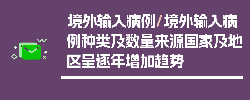境外输入病例/境外输入病例种类及数量来源国家及地区呈逐年增加趋势