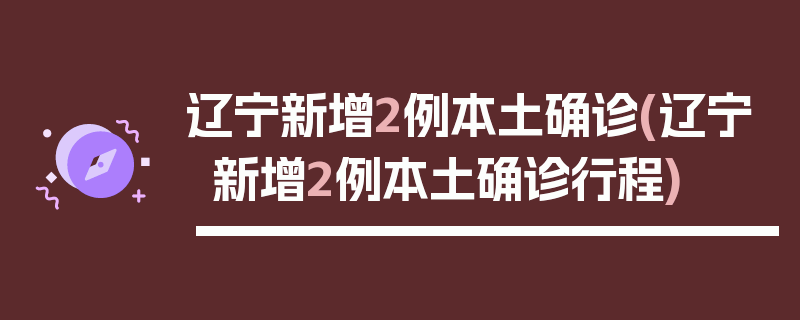 辽宁新增2例本土确诊(辽宁新增2例本土确诊行程)
