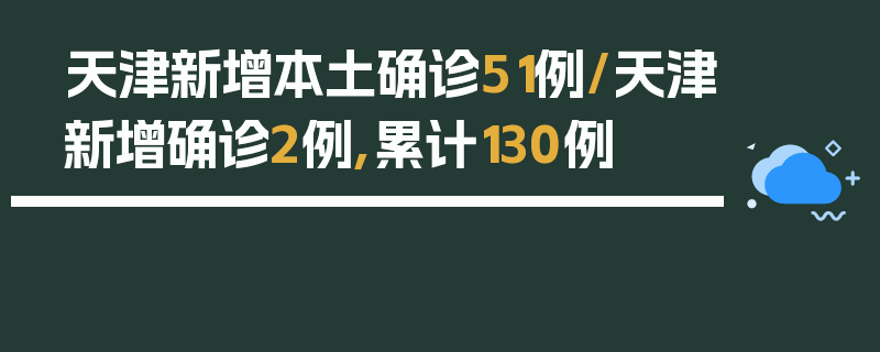 天津新增本土确诊51例/天津新增确诊2例,累计130例