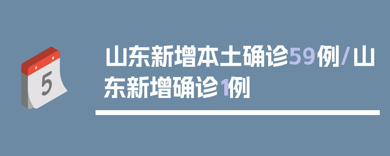 山东新增本土确诊59例/山东新增确诊1例