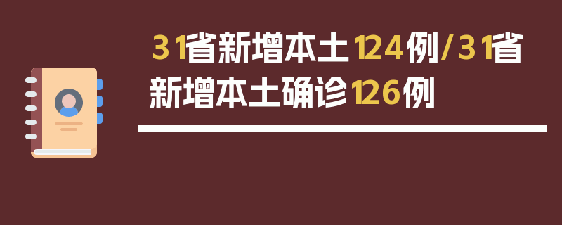 31省新增本土124例/31省新增本土确诊126例