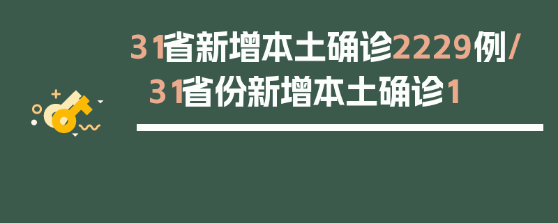 31省新增本土确诊2229例/31省份新增本土确诊1