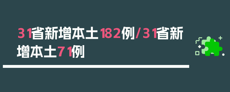 31省新增本土182例/31省新增本土71例