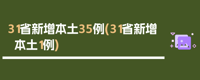 31省新增本土35例(31省新增本土1例)