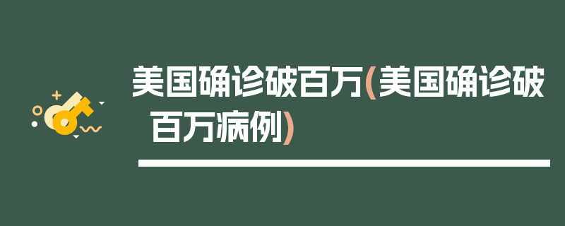美国确诊破百万(美国确诊破百万病例)