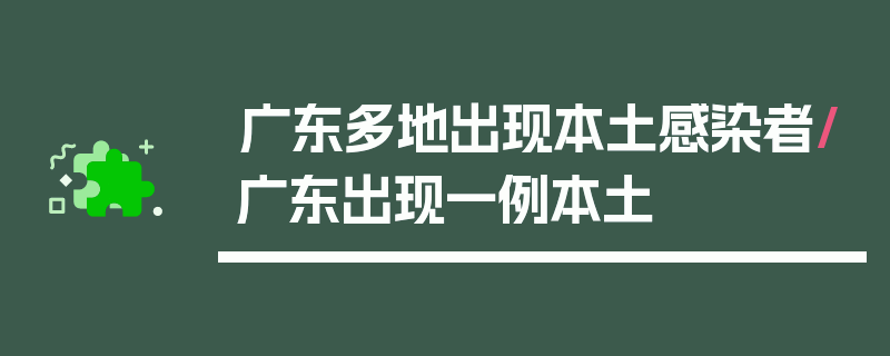 广东多地出现本土感染者/广东出现一例本土