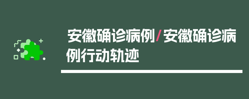 安徽确诊病例/安徽确诊病例行动轨迹