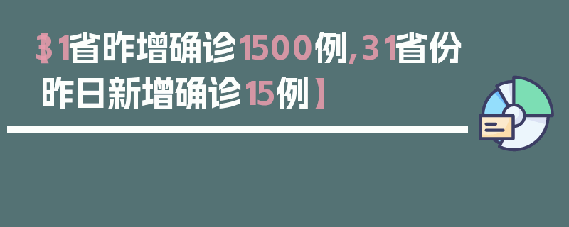 【31省昨增确诊1500例,31省份昨日新增确诊15例】