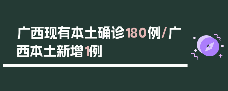 广西现有本土确诊180例/广西本土新增1例