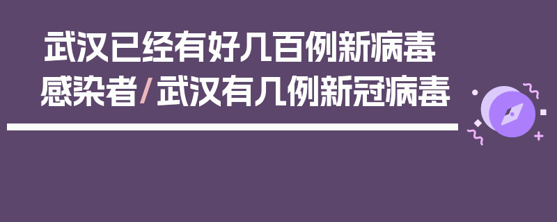 武汉已经有好几百例新病毒感染者/武汉有几例新冠病毒