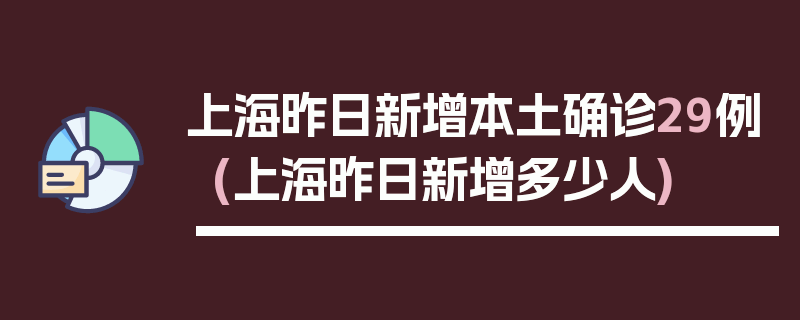 上海昨日新增本土确诊29例(上海昨日新增多少人)