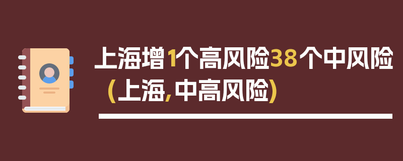 上海增1个高风险38个中风险(上海,中高风险)