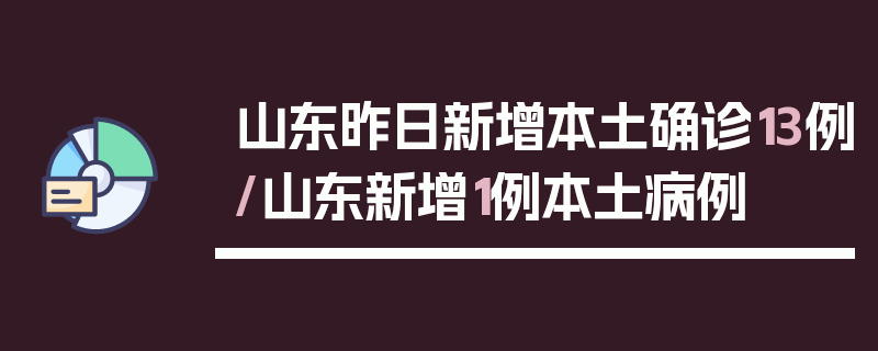 山东昨日新增本土确诊13例/山东新增1例本土病例