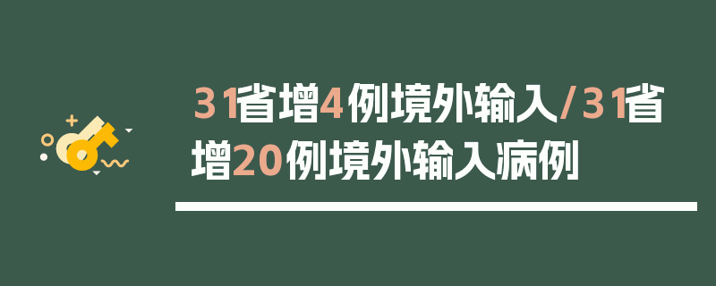 31省增4例境外输入/31省增20例境外输入病例