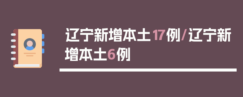 辽宁新增本土17例/辽宁新增本土6例