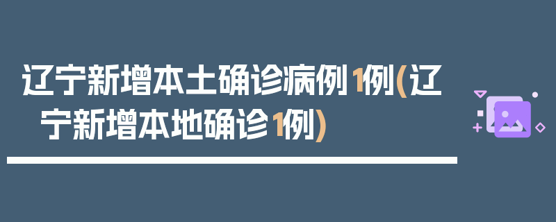 辽宁新增本土确诊病例1例(辽宁新增本地确诊1例)